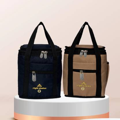RIGHT CHOICE Combo Offer Lunch Bags (BEIGE BLACK) Branded Premium Quality Carry on Tote for School Office Picnic Travel Camping Outdoor Pouch Holder Handbag Compact Heat Preservation Waterproof Hygiene Meal Prep Box Bag for Men Women and Kids, Color (COMBO BEIGE BLACK) Small Travel Bag - midam sized (BEIGE BLACK) (Nursery/Play School) Waterproof Lunch Bag