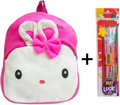 Bee Dee Kids School BAG||1 PENCIL||RUBBER||SHARPENER||SCALE Plush Bag