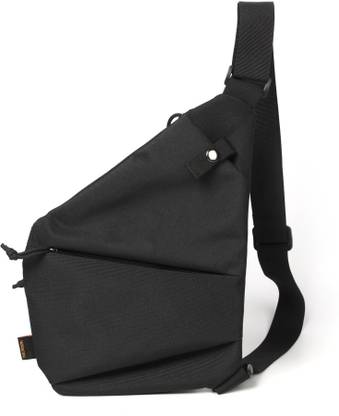 Komto Cross Body bag Single Shoulder Causal Large Capacity Polyester men chest bag (Black) Multipurpose Bag