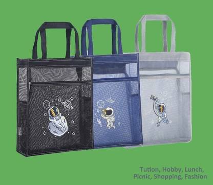 NAVRANGI Carry Book Transparent Grid File Portable Zipper Tutorial Mesh Student Multipurpose Bag