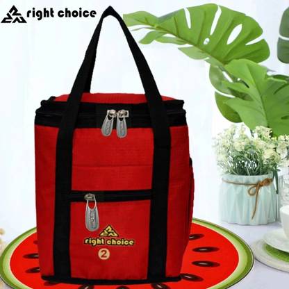 RIGHT CHOICE (2002 RED COLOR) Branded Premium Quality Carry on Tote for School Office Picnic Travel Camping Outdoor Pouch Holder Handbag Compact Heat Preservation Waterproof Hygiene Meal Prep Box Bag for Men Women and Kids, Small Travel Bag - midam sized 3 Containers Lunch Box bag Waterproof Lunch Bag Waterproof Lunch Bag