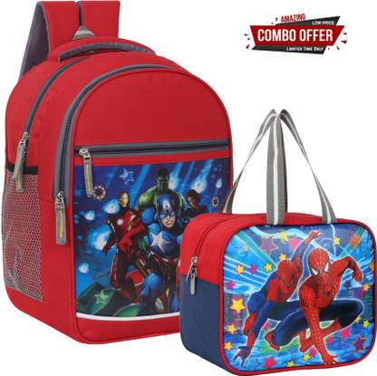 LINOX Avenger Combo School and Lunch bag Class Nursery to nd Waterproof School Bag