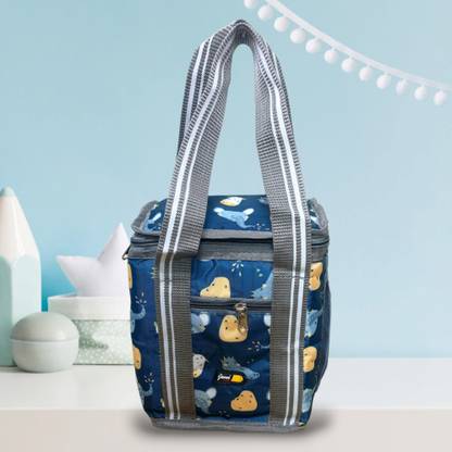 Kanikaass Baby Elephant Light Blue Color Lunch Bag for School Boys & girls, Office women Waterproof Lunch Bag