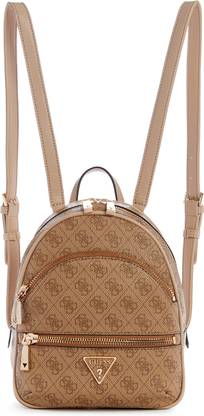 GUESS Women Brown Printed Backpack with Zip Closure Backpack