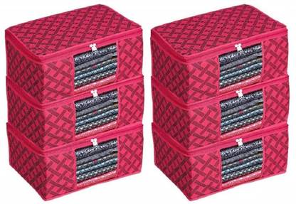 DM PLUS Non Woven With Window Saree cover/Wardrobe Organizer Clothes cover / Storage Cover Luggage Cover