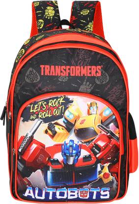 striders Transformers School Bag Roll Out to School in Transformers Style (3 to 5yrs) Waterproof School Bag