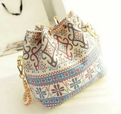 Deoxys Bohemia Canvas Drawstring Bucket Bag Shoulder Handbags Waterproof Shoulder Bag