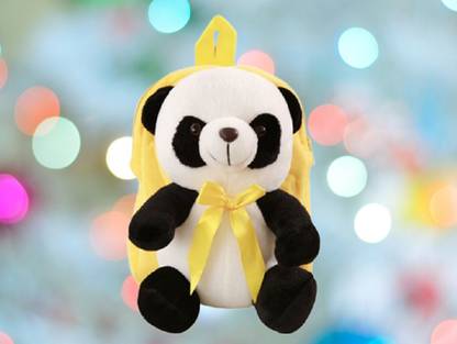 Frantic Yellow Panda Kids Velvet Soft Animal Cartoon Plush School Bag Plush Bag