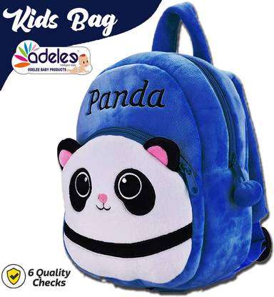 ODELEE Premium Quality Panda Blue Soft Plush,Most Superior, ISI Marked School Bag