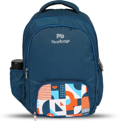 PB Pearl Bags Medium Alphabet 24 L Waterproof 3 Zipper Compartment For School Boys & Girls Waterproof Backpack