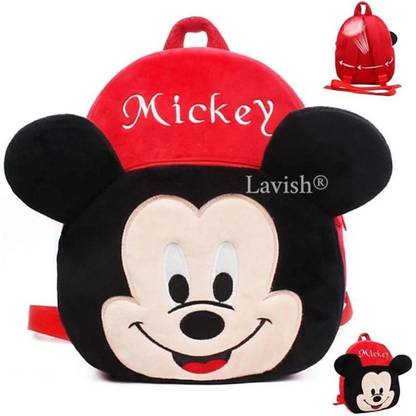 Lavish Soft Plush Rad Mickey School Bag for Travelling, Picnic, Gift Purpose (3-5 Years) Plush Bag