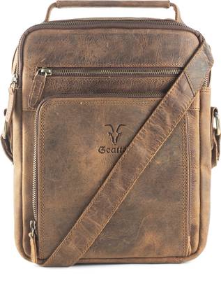 Goatter Men's Hunter Leather 12"Inch Messenger Bags Sling Bag