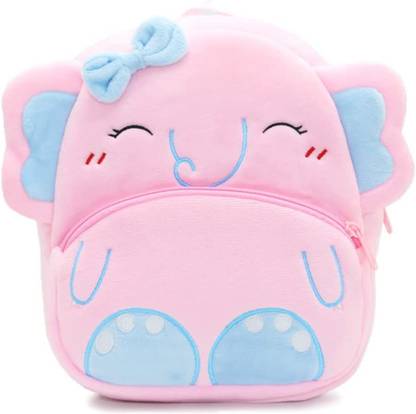 HappyChild Kids Elephant Plush Animal Cartoon Travel Bag for Baby Girl & Boy 2-6 Year School Bag