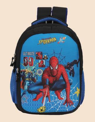 JUMRPAE New Polyester Spiderman Character Printed Backpack (NUR/LKG/UKG/1st/2nd Class) Waterproof School Bag