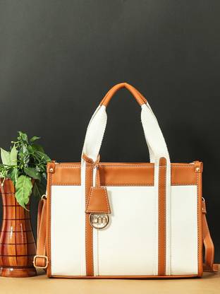Bagsy Malone Stile Eterno Tote - White & Tan Waterproof Shoulder Bag