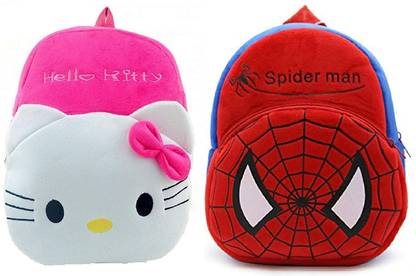 Yedhant Hello kitty And Spider Man Soft Toy Velvet Cartoon Character Plush Bag Combo Waterproof Plush Bag
