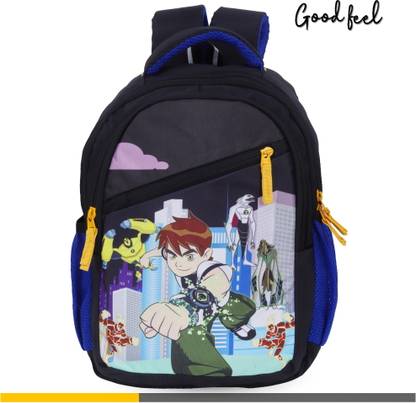 GoodFeel New Stylish Polyester BenTen Printed (LKG/UKG/1st/2nd Class) Kids School Bag Waterproof School Bag