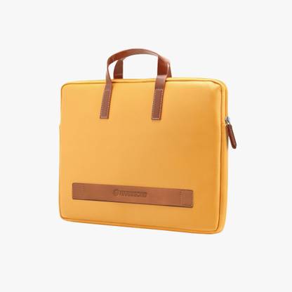 HARISSONS Oliver Vegan Leather Laptop Sleeve (15.6"), Mustard Waterproof Laptop Sleeve/Cover