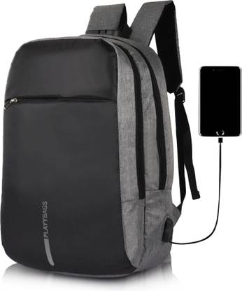 OL SKOOL Grey Anti Theft Light Waterproof Backpack