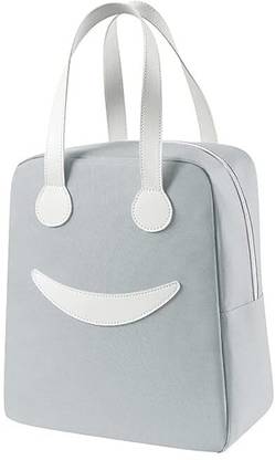 Nomad Nest Smiley Insulated Lunch Bag for Women, men and Kids (Big, Grey) Waterproof Lunch Bag