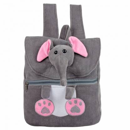 Frantic Grey Elephant Kids School Bag Plush Bag