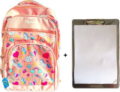 MUSAPRI Unicorn School backpack with Transparent Exam Pad Combo Waterproof Backpack