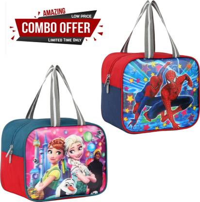 LINOX Best Quality 3D SPIDERMAN & FIROZAN School Office Picnic Unisex Tiffin bag Waterproof Lunch Bag