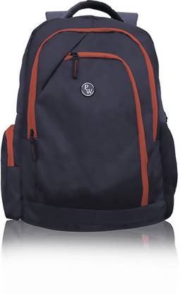 PW Highlighted Zipper Black Laptop Backpack Laptop Bag