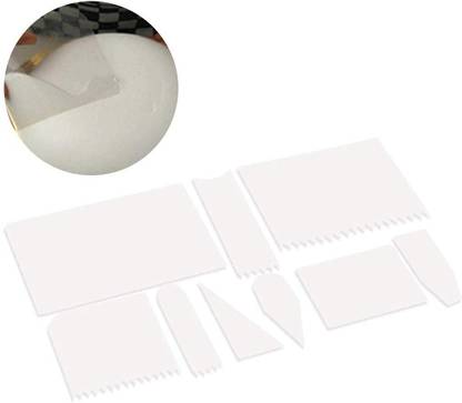The Baking Therapy 9 PCs Plastic Transparent Cream Cake Scraper Flexible Scrapper PVC Scrapper Baking Comb