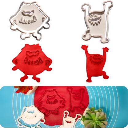 JSA Creepy Critters 4-Piece Monster Shape Cookie Dondandt Dough Cutter Cookie Cutter