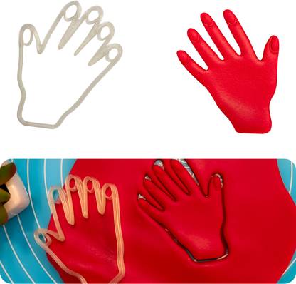 JSA JSA Human Palm Hand and Finger-Shaped Cookie Fondant Clay Dough Cutter Cookie Cutter