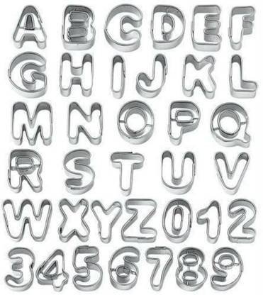 BAKESTO Mini Alphabet And Number Cookie Cutters Mold Tools Small Set Of 36 Cookie Cutter