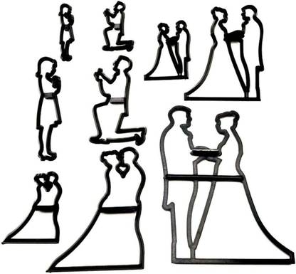 Oman Couple Theme Silhouette Cutters for Cakes Cookies, Cake Decorating Tools Cookie Cutter