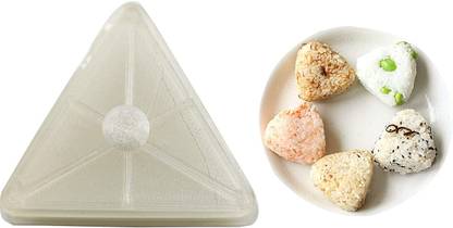 Hari Om Traders Sushi Onigiri Mold CASE Box Triangle Rice Mold with LID- 3 PCS Cookie Cutter