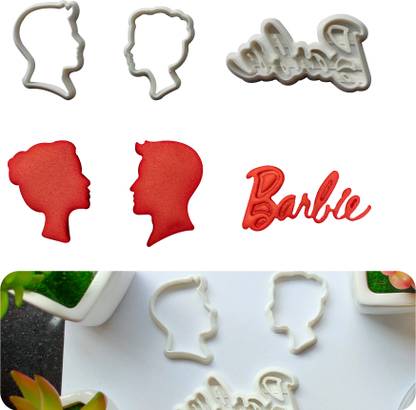 JSA Barbie Dream Delights 3-Piece Barbie Theme Cookie Fondant Dough Cutter Cookie Cutter