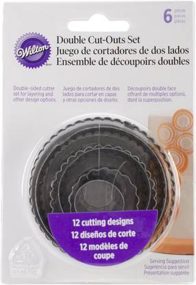 WILTON Wilton 417-2581 6-Piece Nesting Fondant Double Sided Cut Out Cutters, Round Cookie Cutter