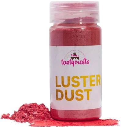 TastyCrafts Luster Dust, 25 GM | Edible Decoration for Cake - Ruby Red Glitters