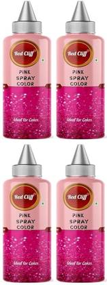 RED CLIFF Premium Edible Pink Colour Spray | Cake Decorating Spray Colour for Cakes Glitters