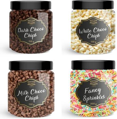 Denali Dark, White, Milk Choco chips & Rainbow Sprinkles|Cakes,Cookies,IceCream,Dessert Topping