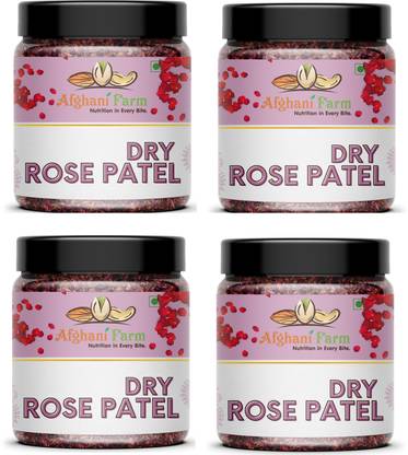 अफगानी फार्म Rose Petals / Sun Dried Rose Petal (Gulab Patti) Topping DRY ROSE(250 x 4) टॉपिंग