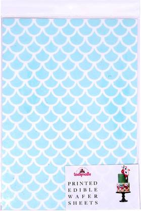 TastyCrafts Printed Edible Wafer Paper Sheets | Edible Cake Decorations | Round Design Tie Dye Frosting Sheet | Cake Topper/Wrap | A4 Size - Topping
