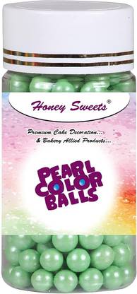 Honey Sweets Edible Pista Color 8mm Large Size Balls, Sprinkle Decorations for Cake Decor Topping