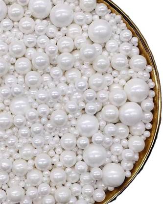 JAMBOREE White Edible Pearls sprinkle Cake sprinkle Cookie sprinkles,Sugar Pearl Cupcake Sprinkles