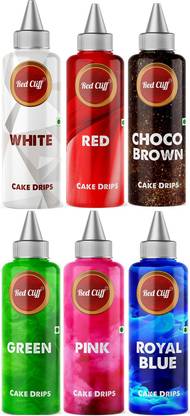 RED CLIFF Metallic Cake Drips| Combo Pack of 6 | Edible Decoration for Cakes & Pastries | Topping