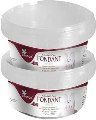 Blossom Fondant White & White 200g Each Combo Pack Sugar Paste