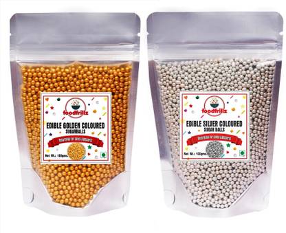 foodfrillz Golden Balls & Silver Balls (100 g x 2) Sprinkles