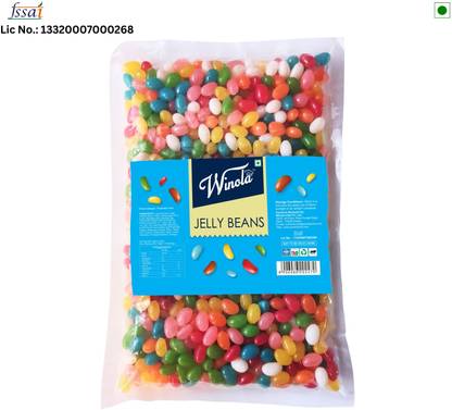 Winola Jelly Beans 2500gm Pack - Assorted Fruity Flavors, 100% Vegetarian Mixed Fruit Jelly Beans