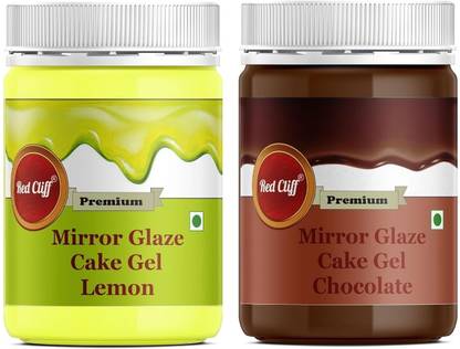 RED CLIFF Lemon+Chocolate flavour Mirror Glaze Gel for cake decoration | Combo Icing