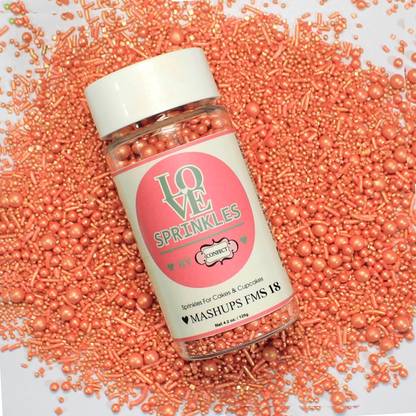 Confect Sprinkles for Cakes & Cupcakes Decoration Bottle Rose Gold Sprinkles