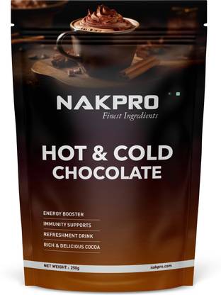 Nakpro Hot & Cold Chocolate Powder | 1.36g Protein, 75.8g Energy | Energy Booster Drink Cocoa Powder